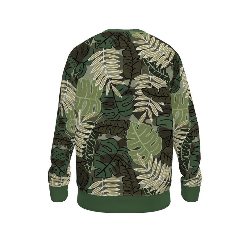 Women's Lightweight Sweater - Camo Leaves - Sage Green