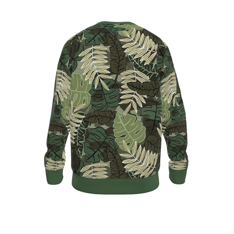 Women's Lightweight Sweater - Camo Leaves - Light Green