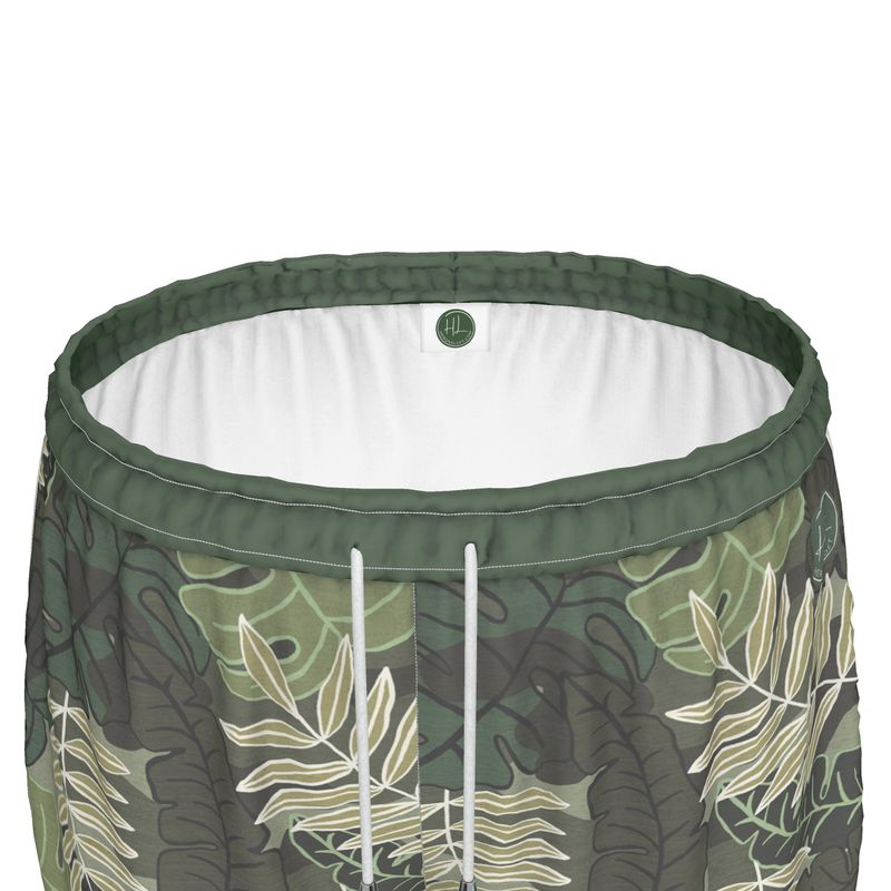 Women's Athletic Shorts - Camo Leaves -Sage Green