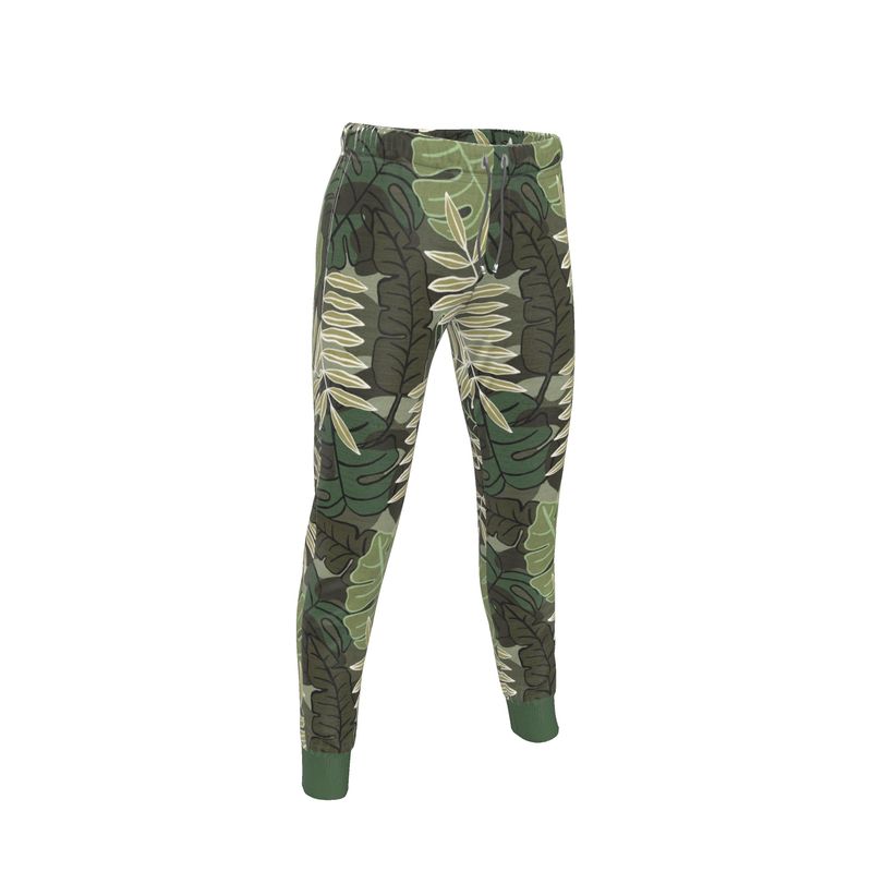 Women's Joggers - Camo Leaves - Light Green