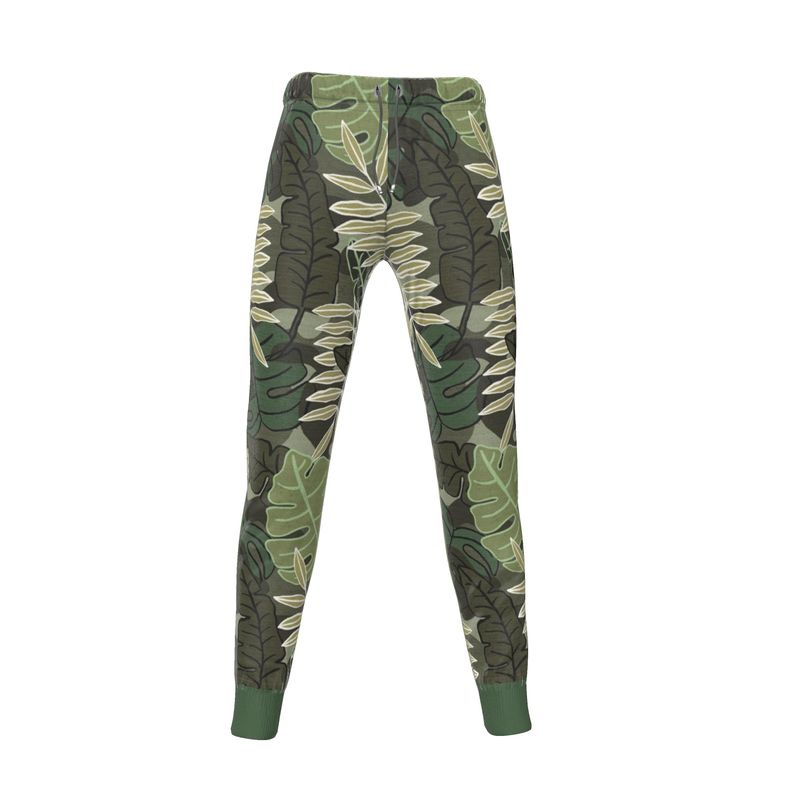 Women's Joggers - Camo Leaves - Light Green