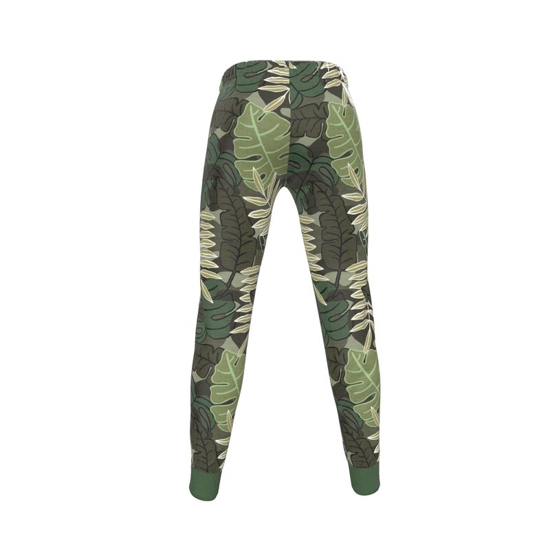 Women's Joggers - Camo Leaves - Light Green