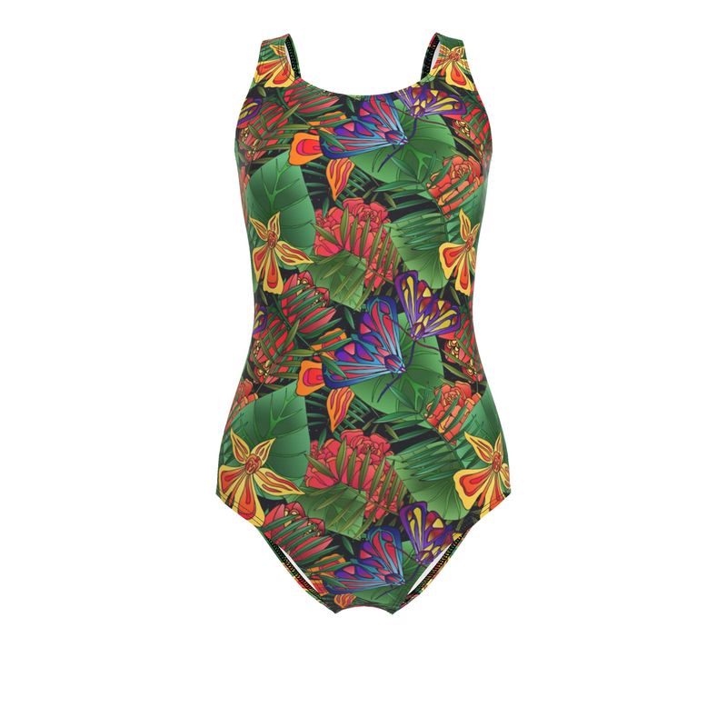 Women's One-Piece Swimsuit - Jungle Flower