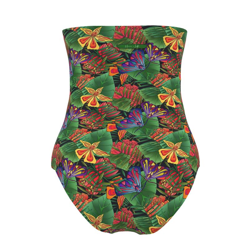 Women's Strapless Swimsuit - Jungle Flower