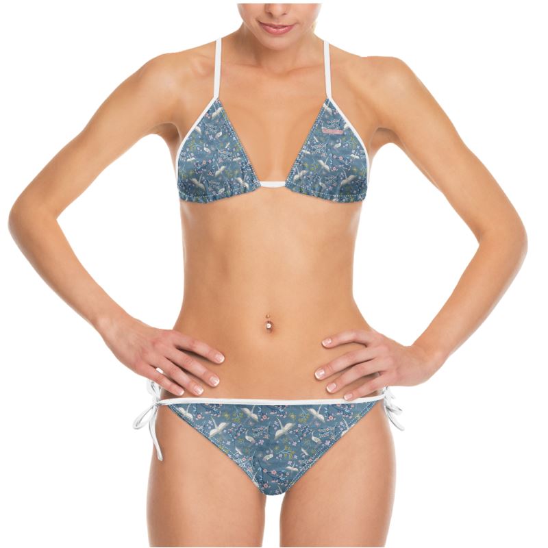 Women's String Bikini - White Crane