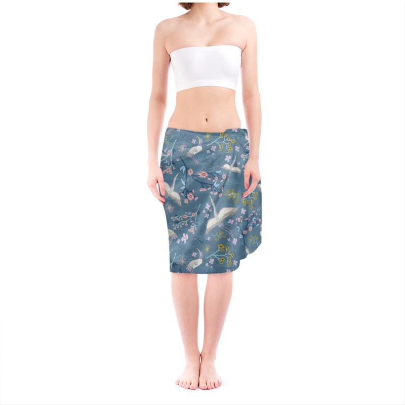 Women's Sarong - White Crane