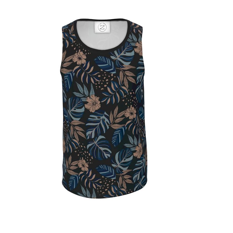 Men's Hybrid Tank Top - Midnight Monstera