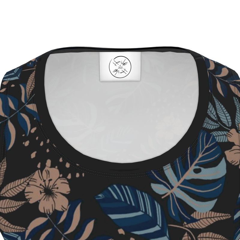 Men's Hybrid Tank Top - Midnight Monstera