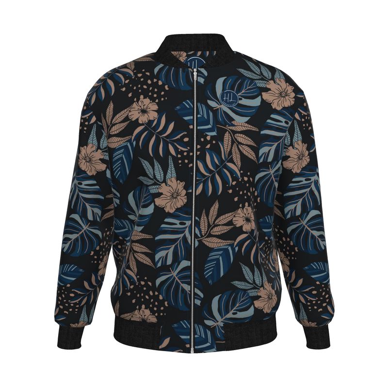 Men's Bomber Jacket - Midnight Monstera
