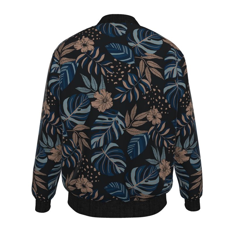 Men's Bomber Jacket - Midnight Monstera
