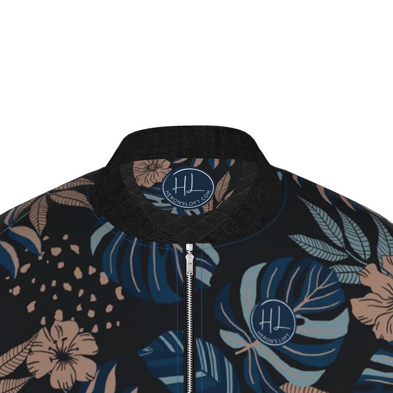 Men's Bomber Jacket - Midnight Monstera