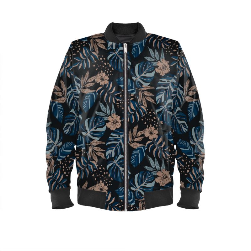 Men's Bomber Jacket - Midnight Monstera