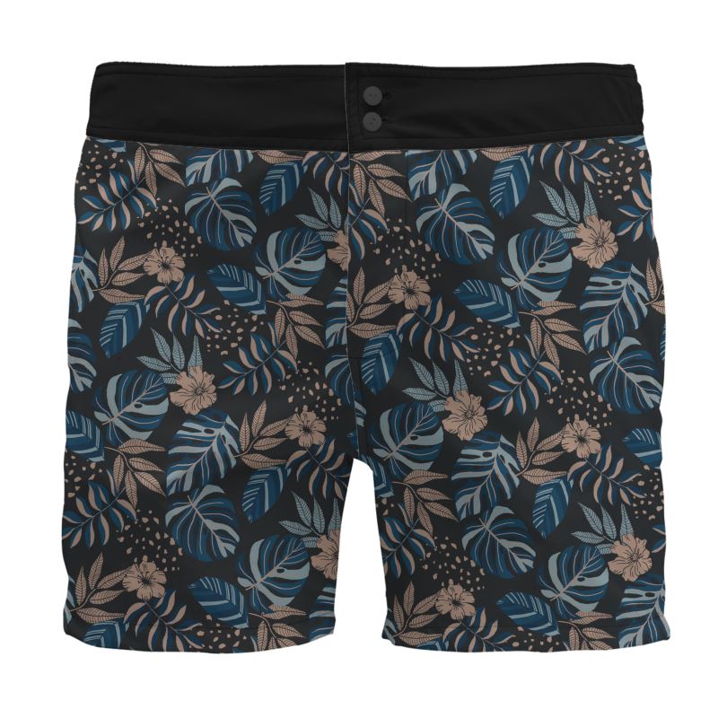 Men's Board Shorts - Midnight Monstera