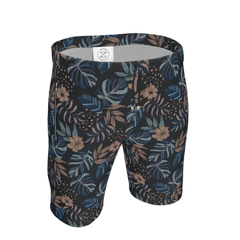 Men's Gym Shorts - Midnight Monstera