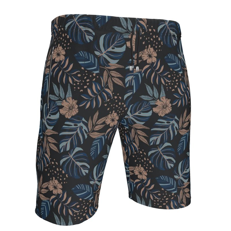 Men's Gym Shorts - Midnight Monstera