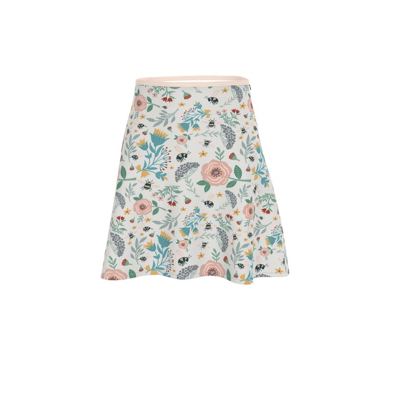 Women's Skater Skirt - Bee Garden