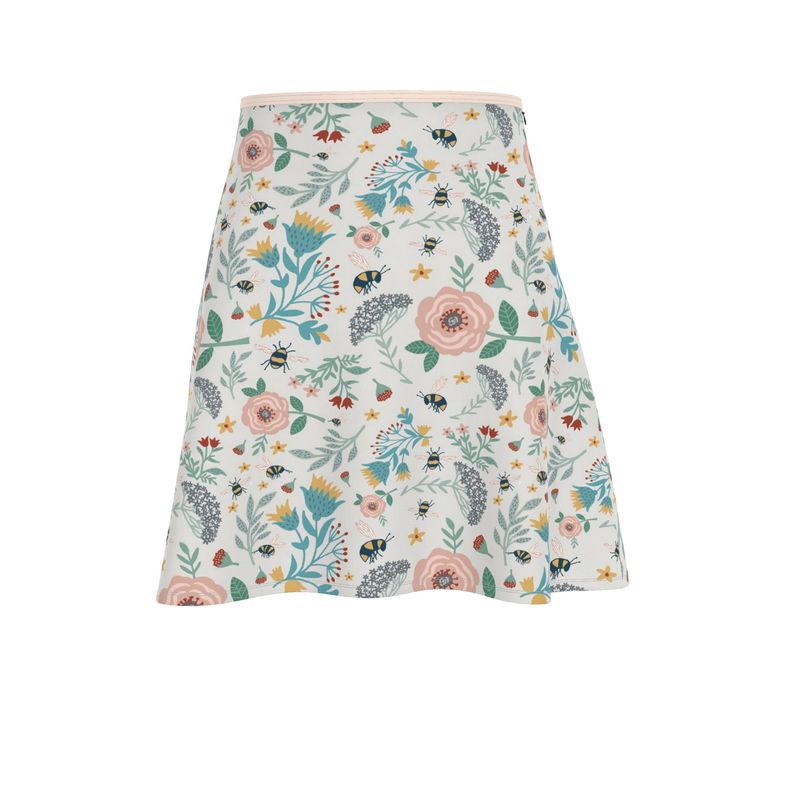 Women's Skater Skirt - Bee Garden