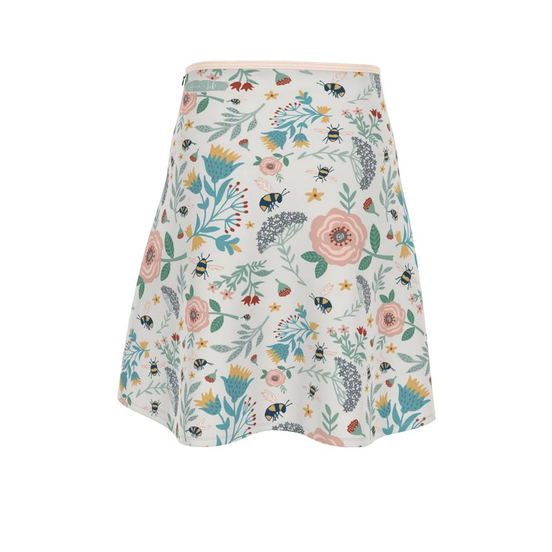 Women's Skater Skirt - Bee Garden