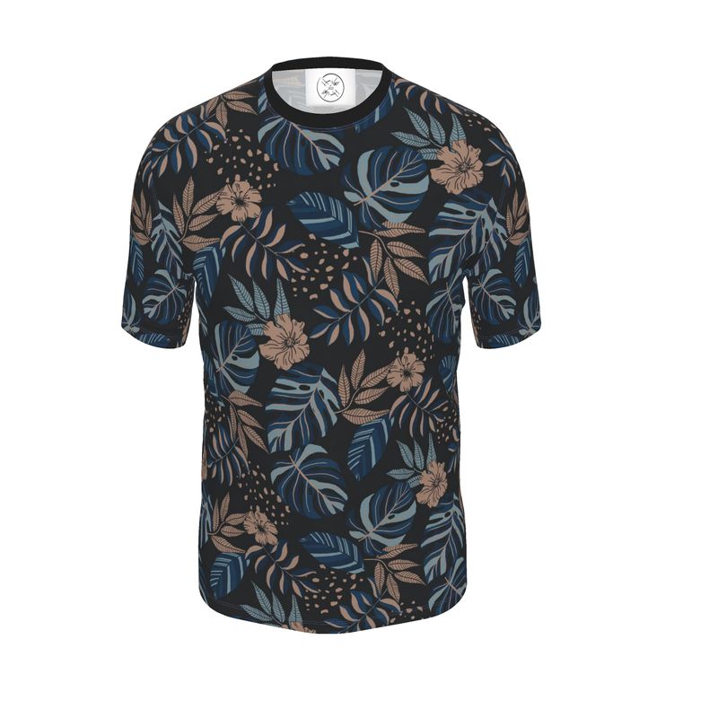 Men's Athletic Crew Neck T-Shirt - Midnight Monstera