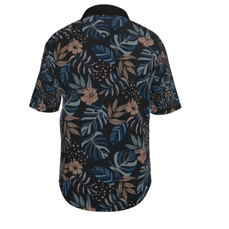 Men's Button-Up Dress Shirt - Midnight Monstera