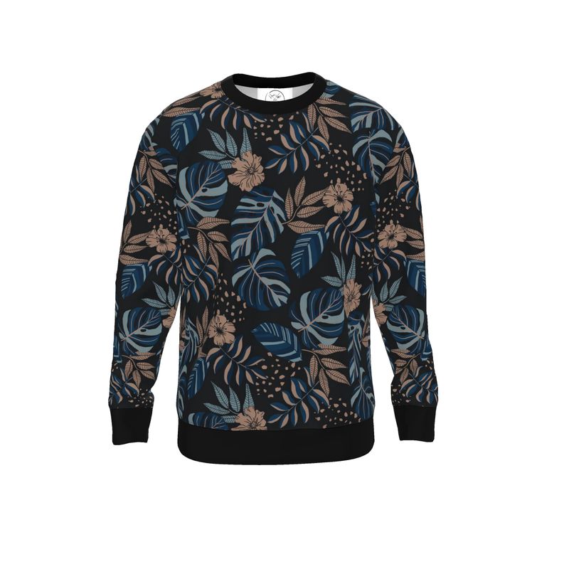 Men's Lightweight Sweater - Midnight Monstera