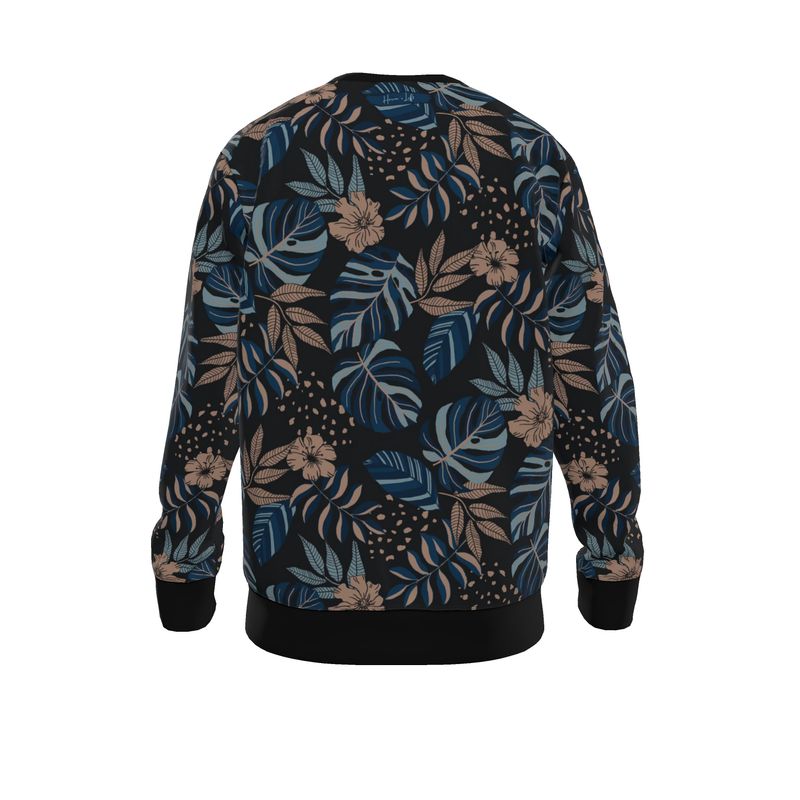 Men's Lightweight Sweater - Midnight Monstera