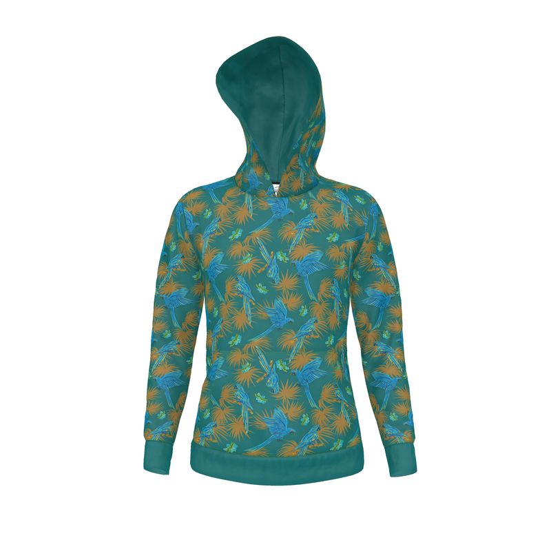 Men's Hoodie - Tropical Macaw - Sea Foam Green