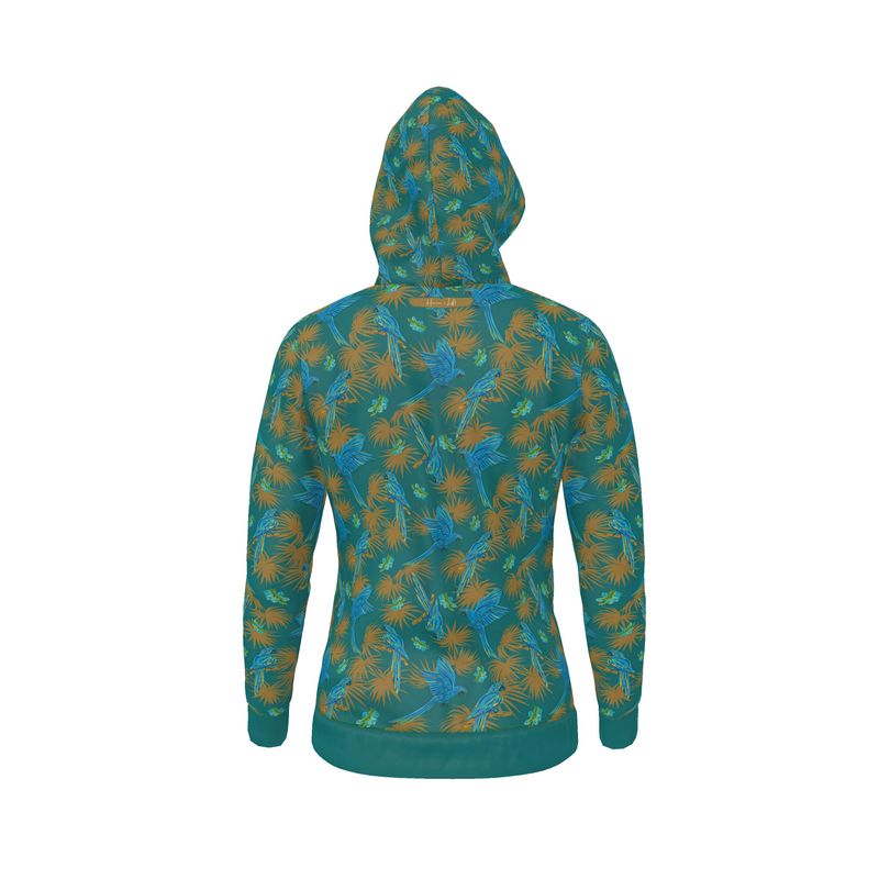 Men's Hoodie - Tropical Macaw - Sea Foam Green