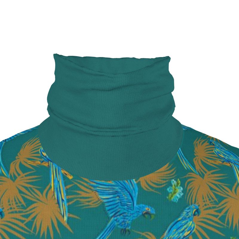 Men's High-Roll Turtle Neck - Tropical Macaw - Sea Foam Green