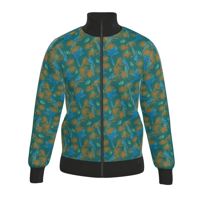 Men's Track Jacket - Tropical Macaw - Sea Foam Green