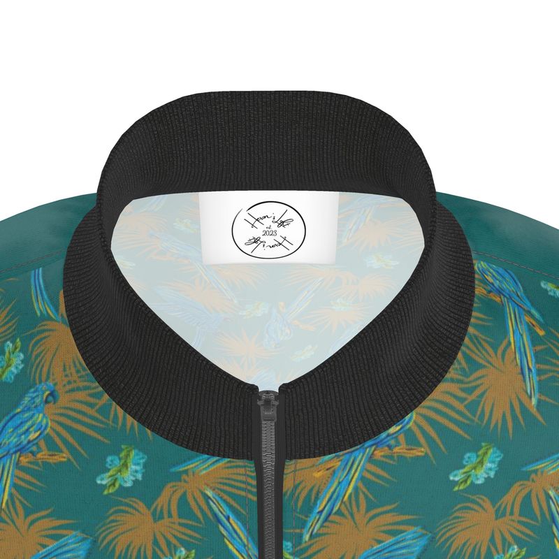 Men's Track Jacket - Tropical Macaw - Sea Foam Green