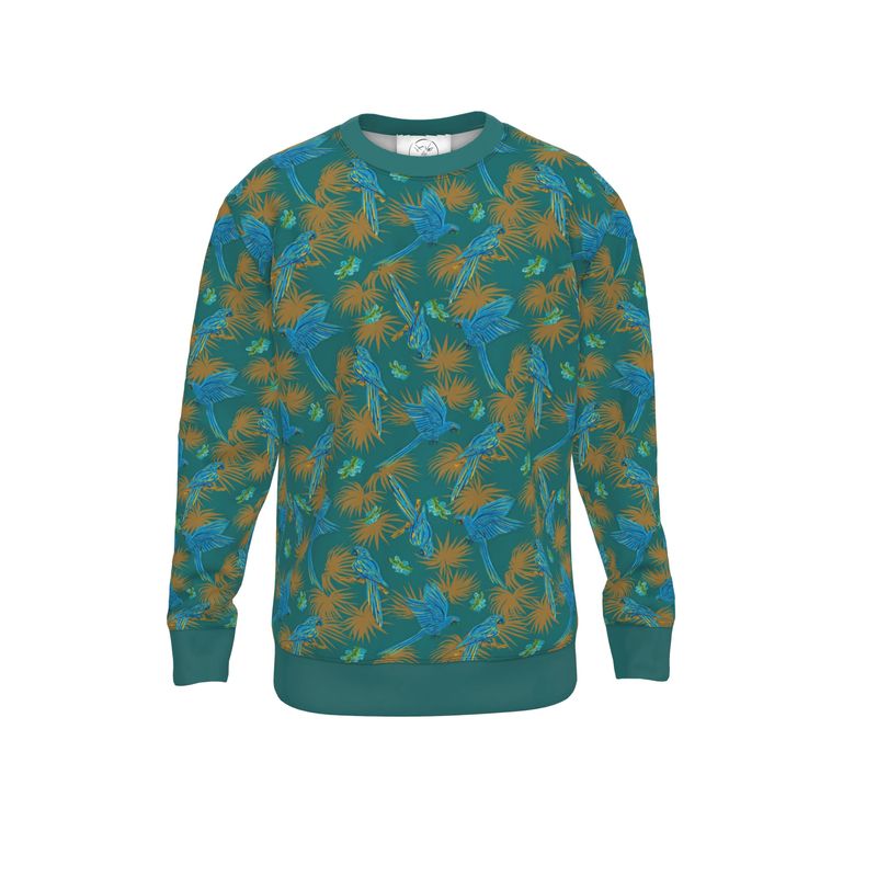 Men's Lightweight Sweater - Tropical Macaw - Sea Foam Green