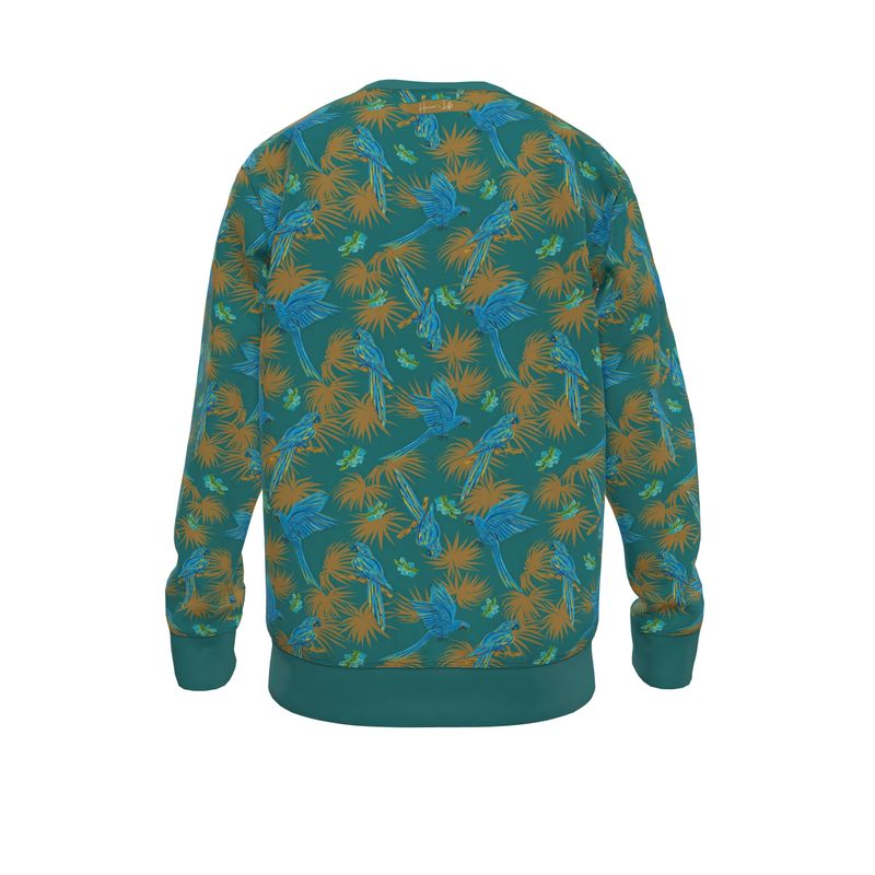 Men's Lightweight Sweater - Tropical Macaw - Sea Foam Green