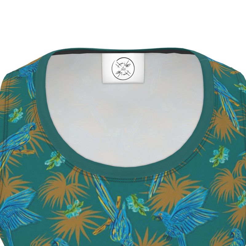 Men's Hybrid Tank Top - Tropical Macaw - Sea Foam Green