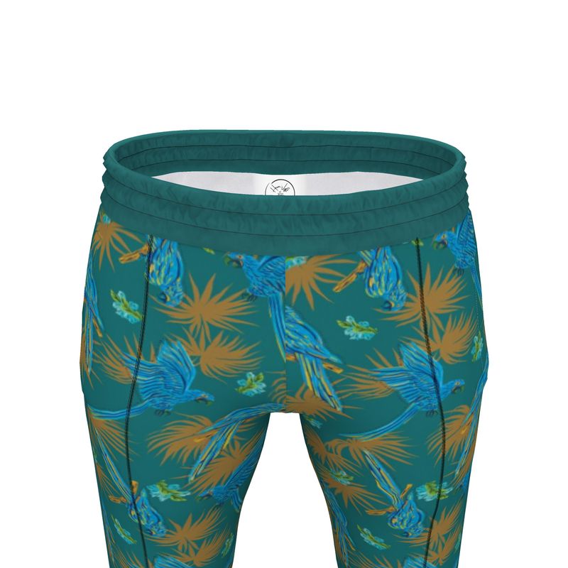 Men's Track Pants - Tropical Macaw - Sea Foam Green