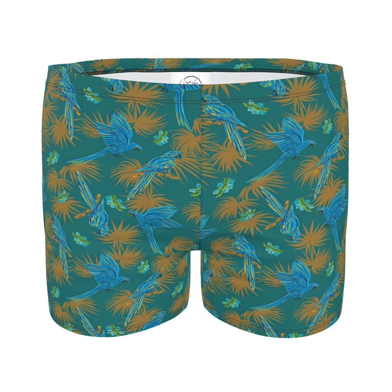 Men's Swim Trunks - Tropical Macaw - Sea Foam Green