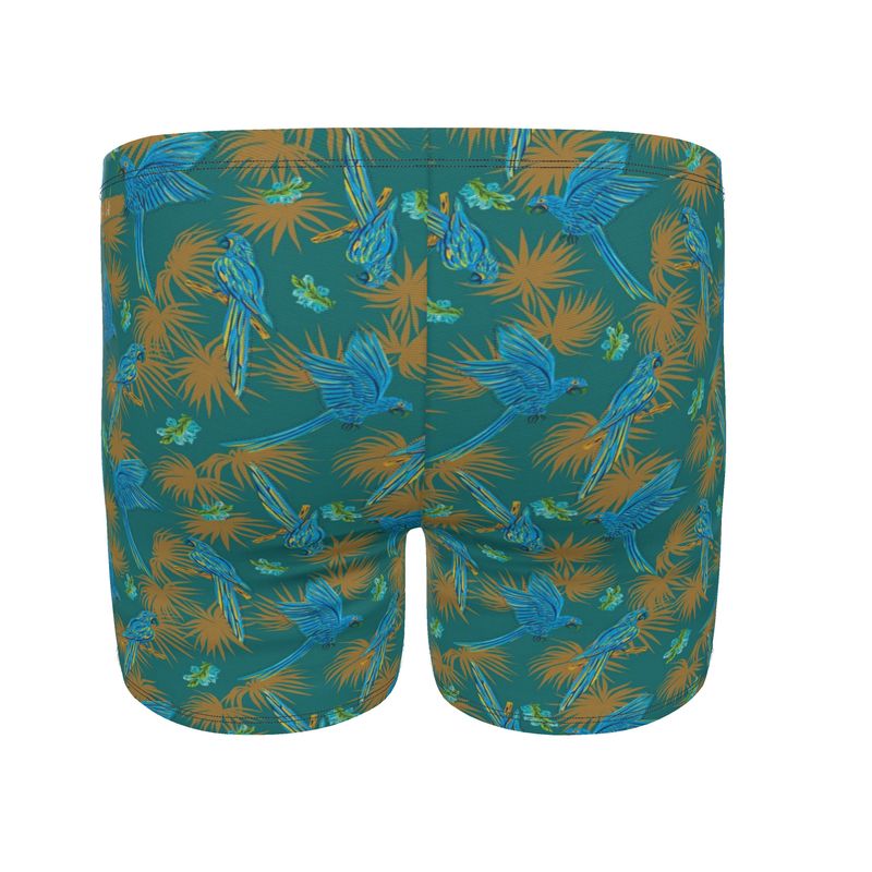 Men's Swim Trunks - Tropical Macaw - Sea Foam Green