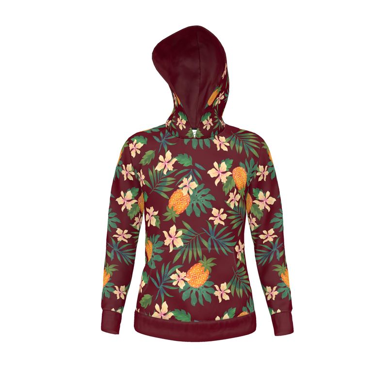 Men's Hoodie - Pineapple Paradise - Burgundy