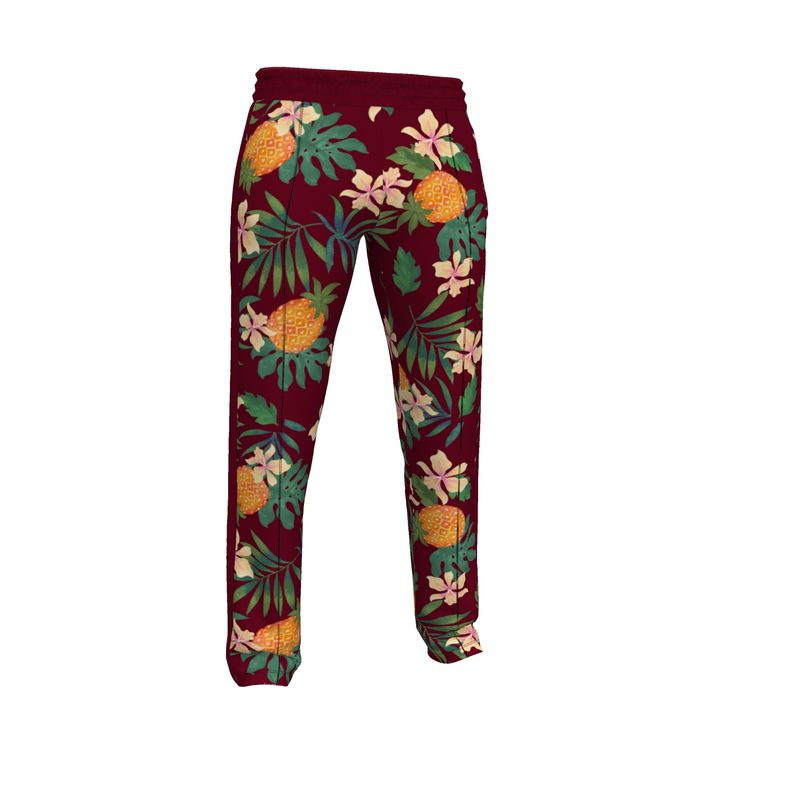 Men's Track Pants - Pineapple Paradise - Burgundy