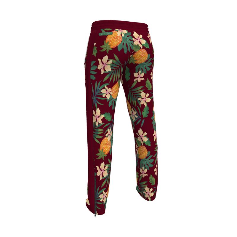 Men's Track Pants - Pineapple Paradise - Burgundy