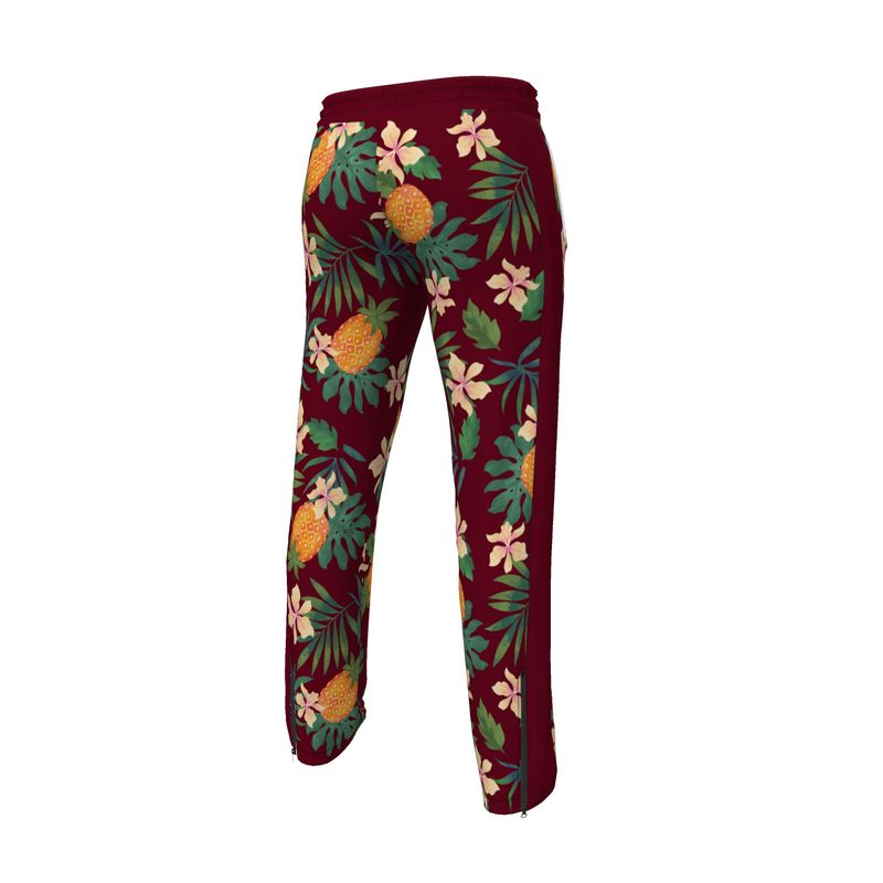 Men's Track Pants - Pineapple Paradise - Burgundy