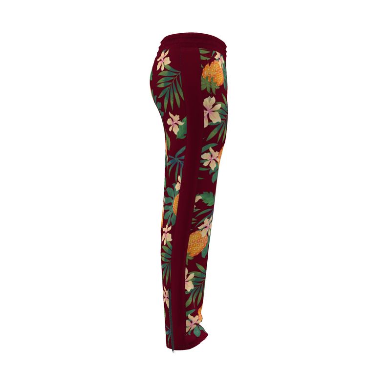 Men's Track Pants - Pineapple Paradise - Burgundy