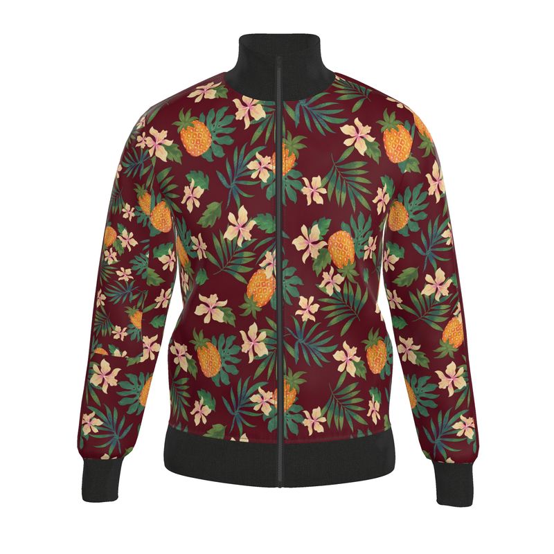 Men's Track Jacket - Pineapple Paradise - Burgundy