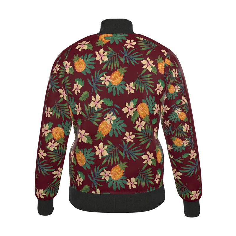 Men's Track Jacket - Pineapple Paradise - Burgundy