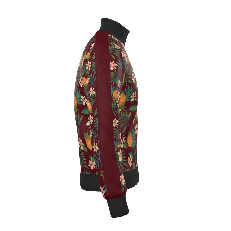 Men's Track Jacket - Pineapple Paradise - Burgundy