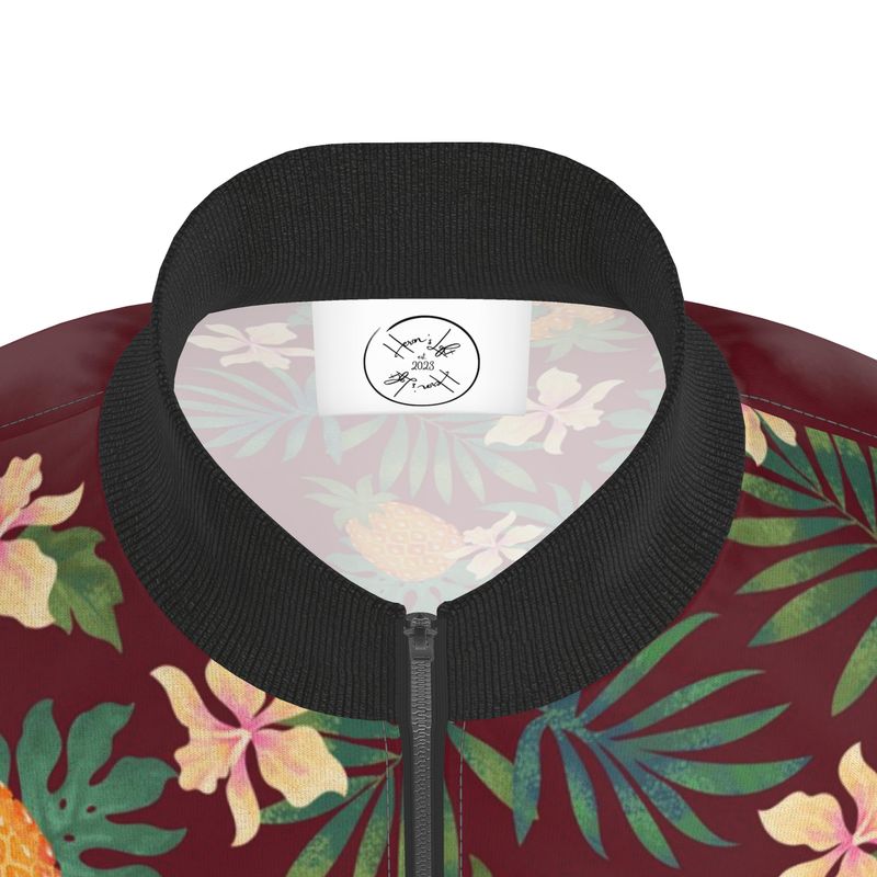 Men's Track Jacket - Pineapple Paradise - Burgundy