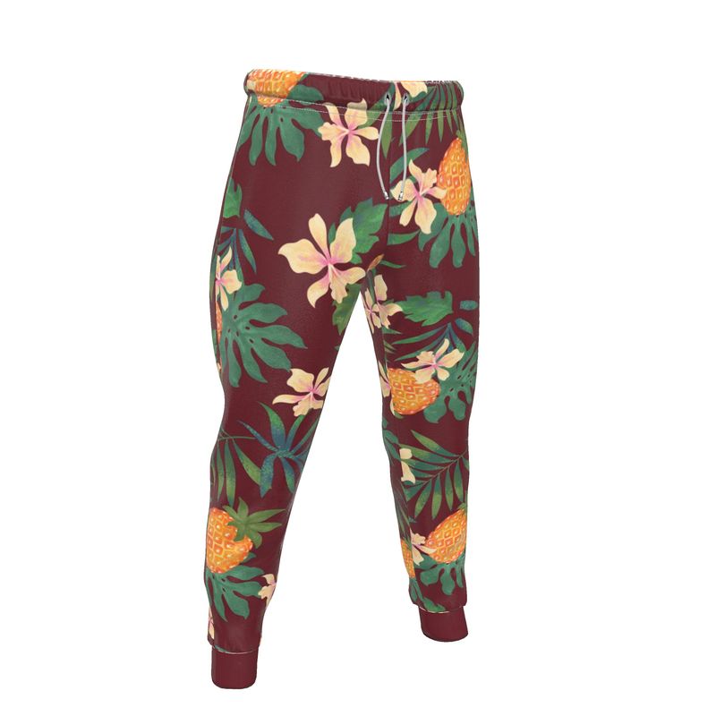 Men's Joggers - Pineapple Paradise - Burgundy