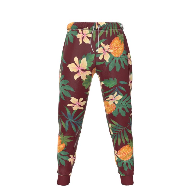 Men's Joggers - Pineapple Paradise - Burgundy