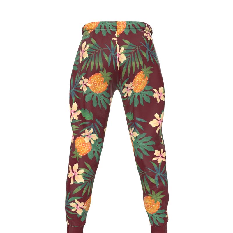 Men's Joggers - Pineapple Paradise - Burgundy