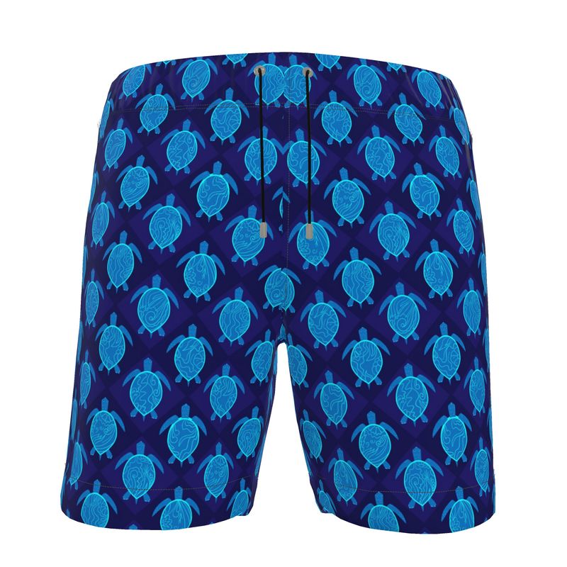 Men's Swim Shorts - Topo Turtles - Blue